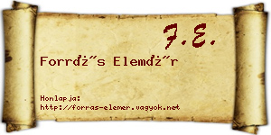 Forrás Elemér névjegykártya