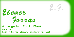 elemer forras business card