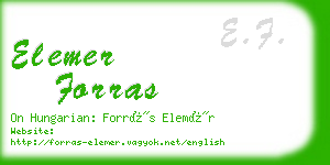elemer forras business card